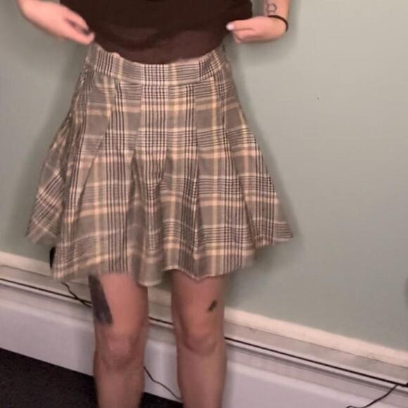 Garage Yellow and grey plaid mini skirt size xs - Picture 5 of 5